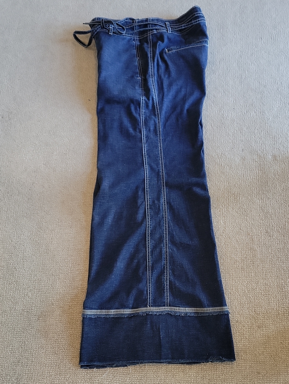 Pilcro by Anthropologie Wide-Leg Jeans in Medium Blue Wrap Belt - Picture 8 of 11